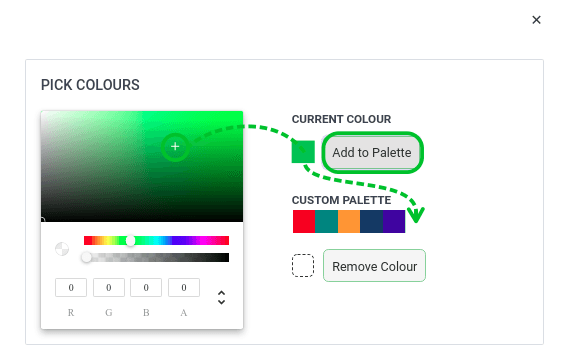 Add colour to custom palette